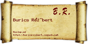 Burics Róbert névjegykártya
